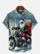 Alohadaddy Christmas Button Pocket Casual Short Sleeve Shirt