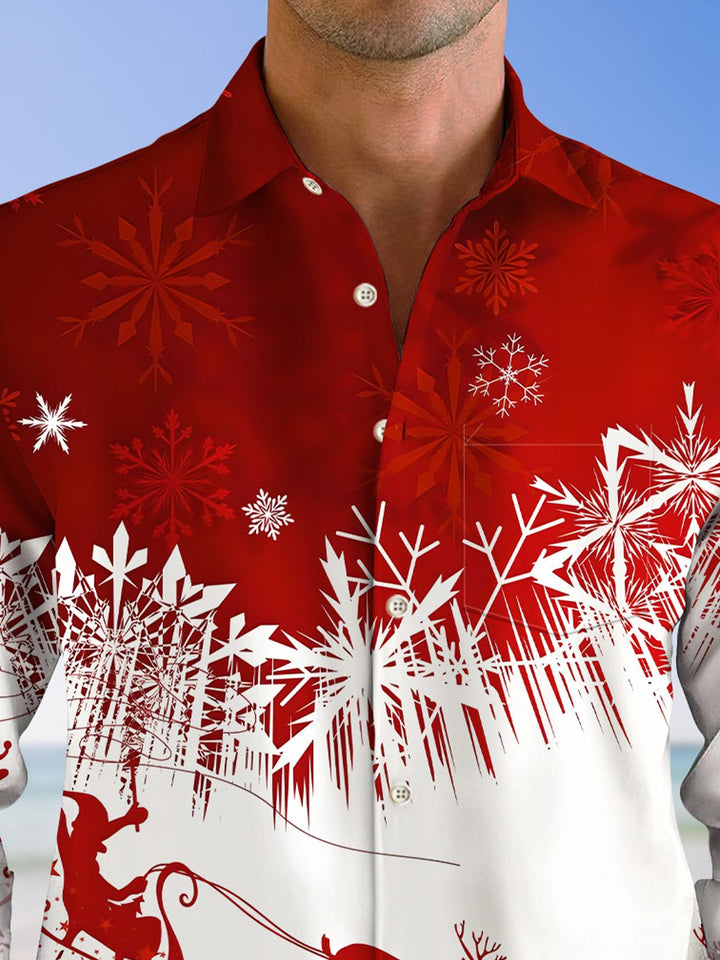 Alohadaddy Christmas Button Pocket Casual Long Sleeve Shirt