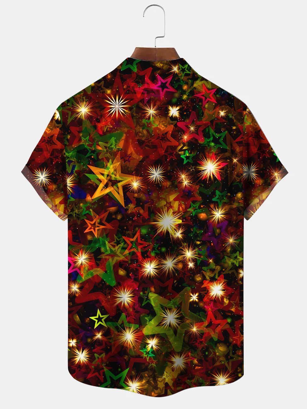 Alohadaddy Christmas Christmas Ornaments Button Pocket Casual Short Sleeve Shirt