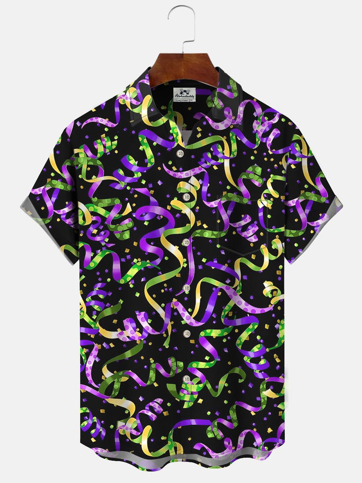 Alohadaddy Christmas Button Pocket Casual Mens Polyester Shirt