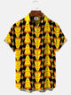 Alohadaddy Geometric 3D Stereo Digital Printing Button Pocket Casual Men's Polyester Shirt