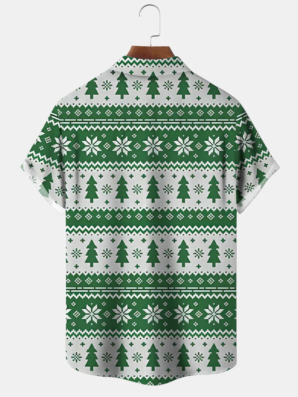 Alohadaddy Christmas Button Pocket Casual Short Sleeve Shirt