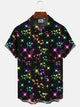 Alohadaddy Christmas Holiday Fluorescent Button Pocket Casual Short Sleeve Shirt