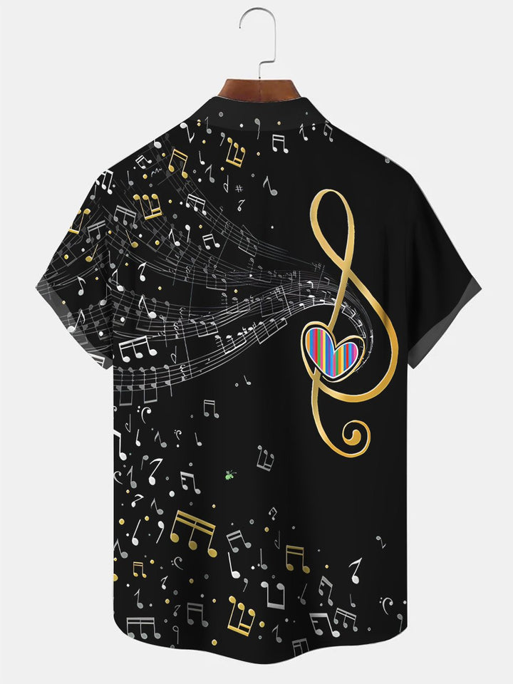 Alohadaddy Music Vintage Button Pocket Casual Short Sleeve Shirt