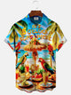 Alohadaddy Beach Parrot Vacation Button Pocket Casual Short Sleeve Shirt