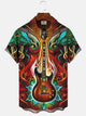 Alohadaddy Music Vintage Button Pocket Casual Short Sleeve Shirt