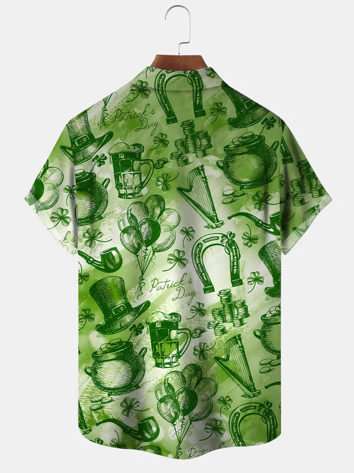 Alohadaddy Carnival Button Pocket Casual Short Sleeve Shirt