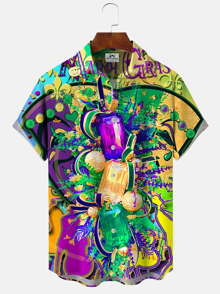Alohadaddy Carnival Button Pocket Casual Short Sleeve Shirt