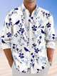 Alohadaddy Plant Flower Leaf Button Pocket Casual Long Sleeve Shirt