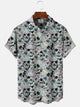 Alohadaddy Skull Button Pocket Casual Short Sleeve Shirt