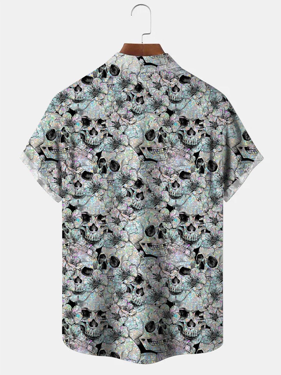 Alohadaddy Skull Button Pocket Casual Short Sleeve Shirt