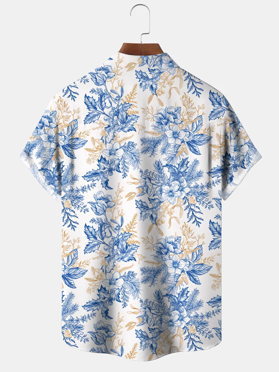 Alohadaddy Plant Flower Leaf Button Pocket Casual Short Sleeve Shirt