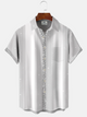 Alohadaddy Geometric Pattern Star Button Pocket Casual 50S Bowling Commuter Short Sleeve Shirt