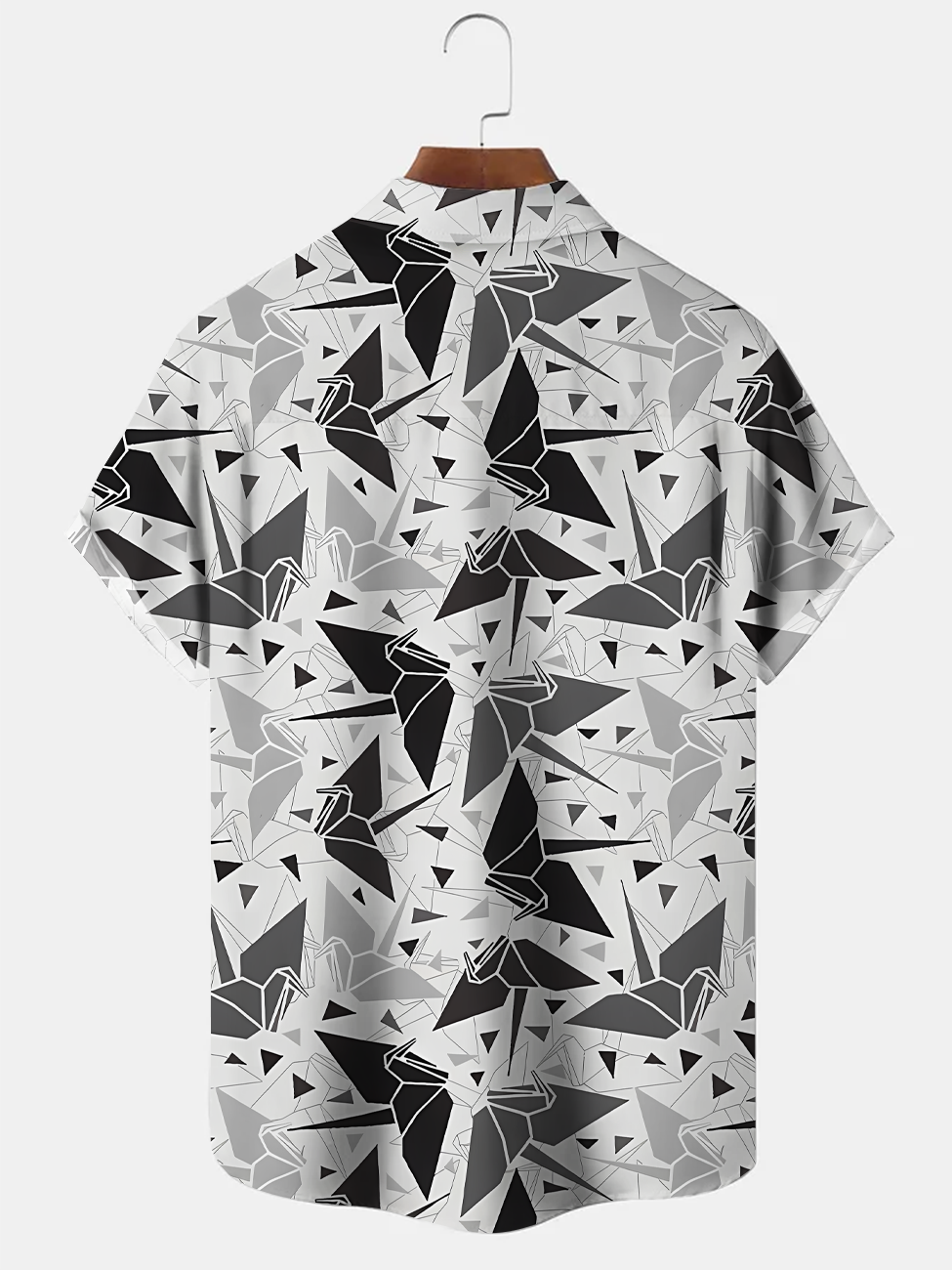 Alohadaddy Geometric Pattern Button Pocket Casual Short Sleeve Shirt