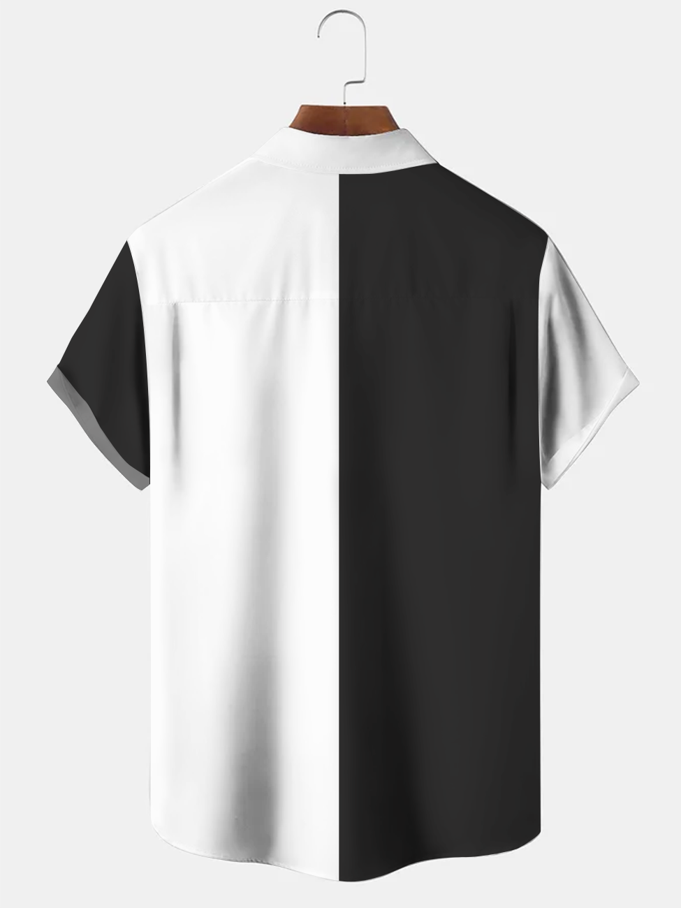 Alohadaddy Contrast Geometric Button Pocket Casual Short Sleeve Shirt