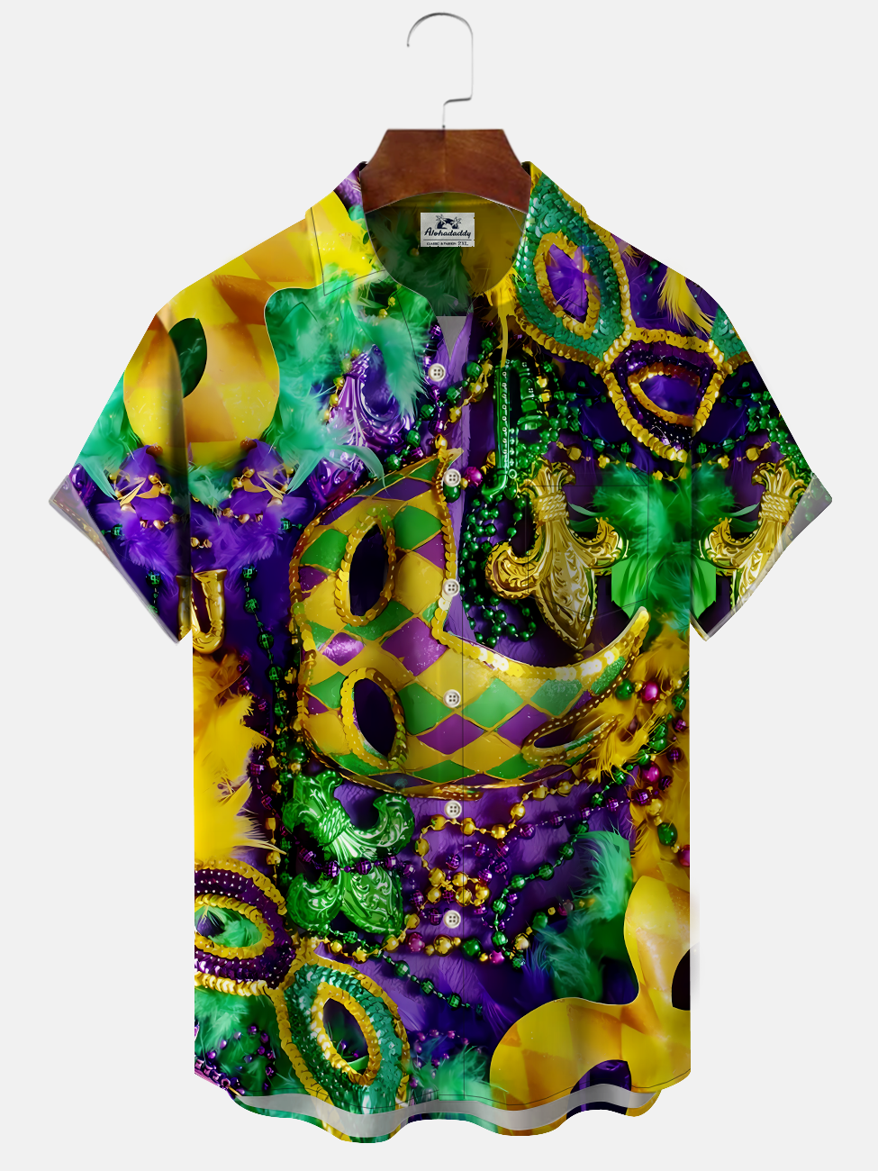 Alohadaddy Mask Christmas Button Pocket Casual Short Sleeve Shirt