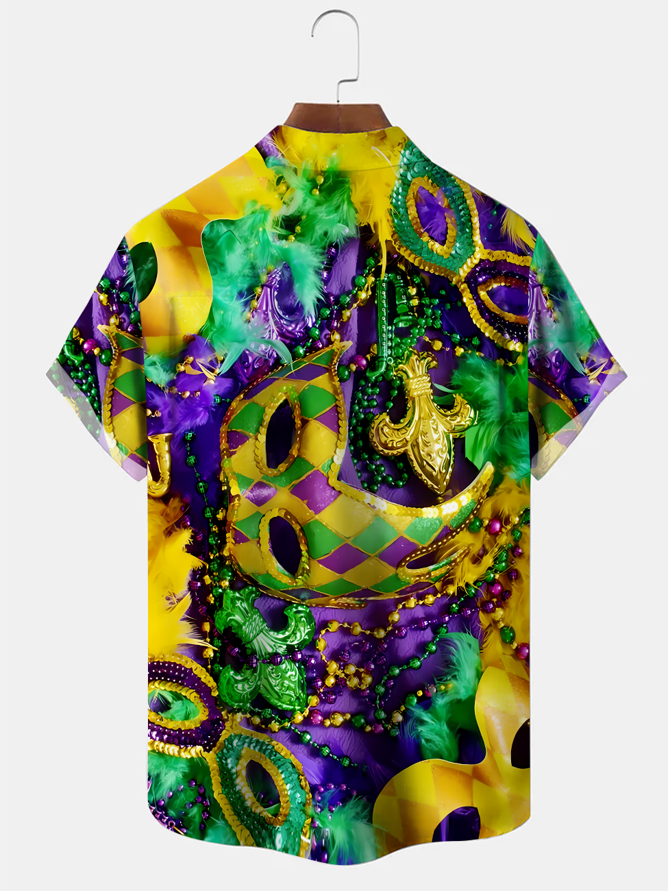 Alohadaddy Mask Christmas Button Pocket Casual Short Sleeve Shirt