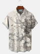 Alohadaddy Plant Flower Button Pocket Casual Short Sleeve Shirt