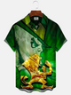 Alohadaddy Four Leaf Clover Carnival Button Pocket Casual Short Sleeve Shirt