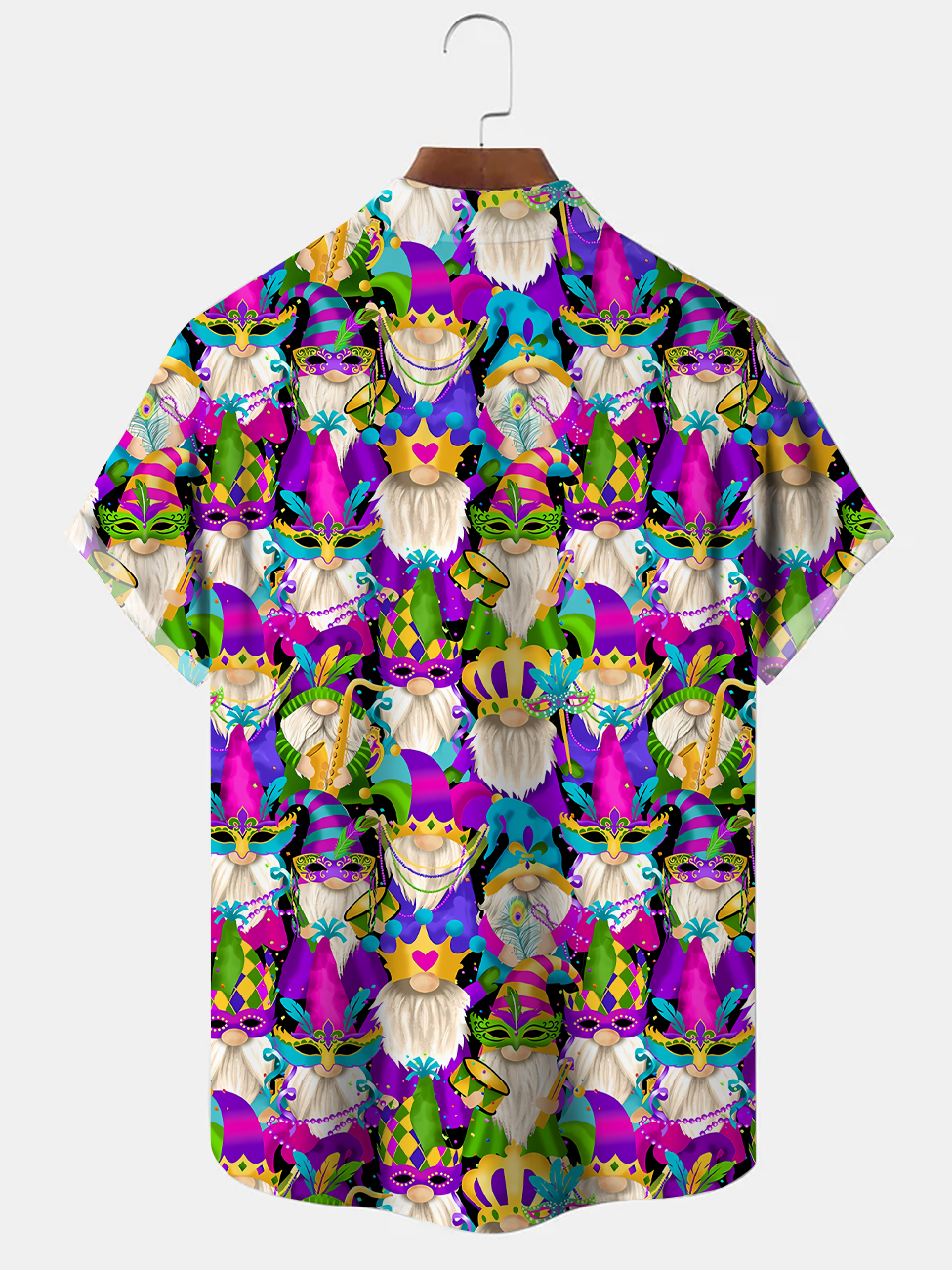 Alohadaddy Mask Carnival Button Pocket Casual Short Sleeve Shirt