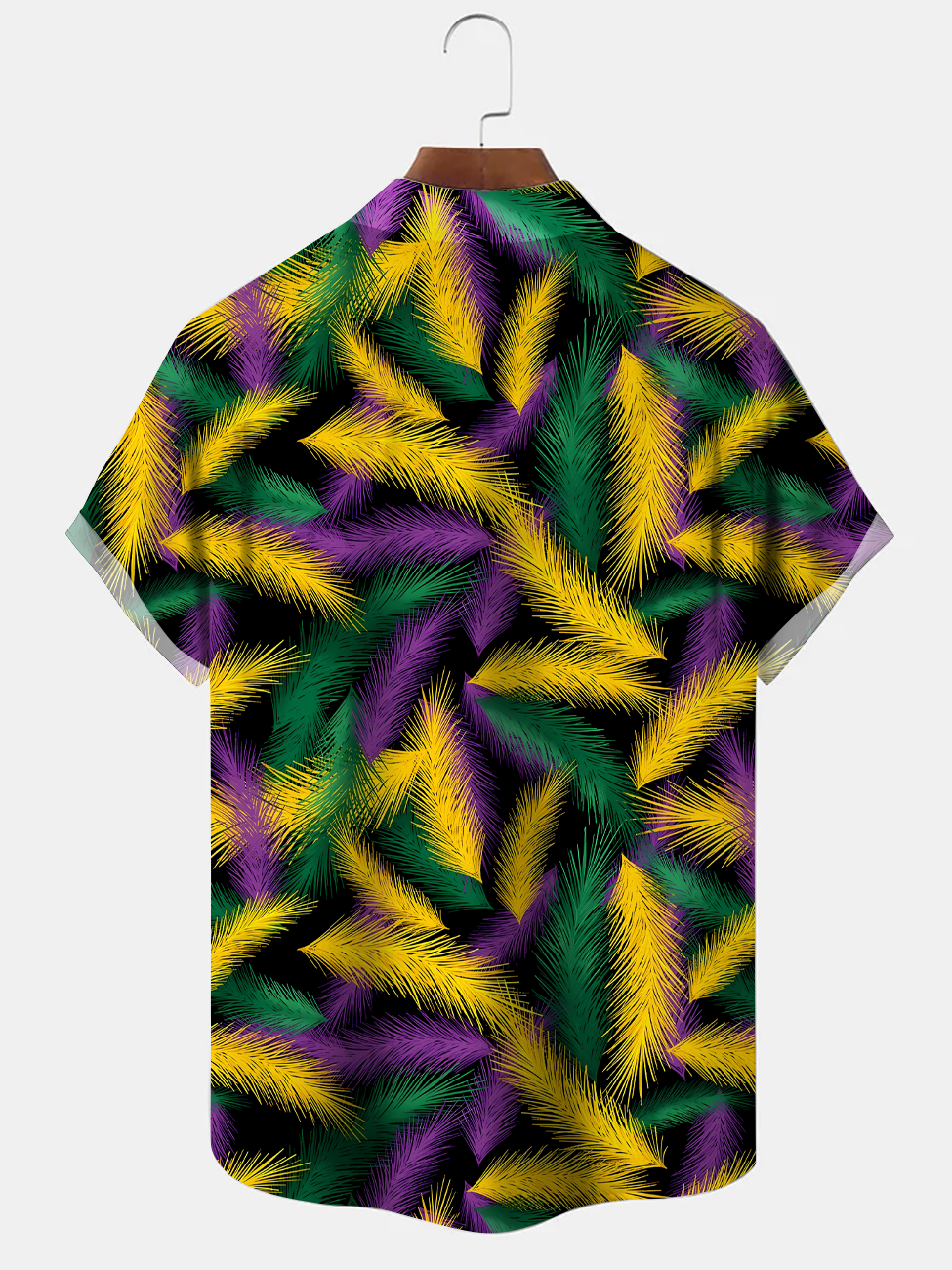 Alohadaddy Contrast Feather Button Pocket Casual Short Sleeve Shirt