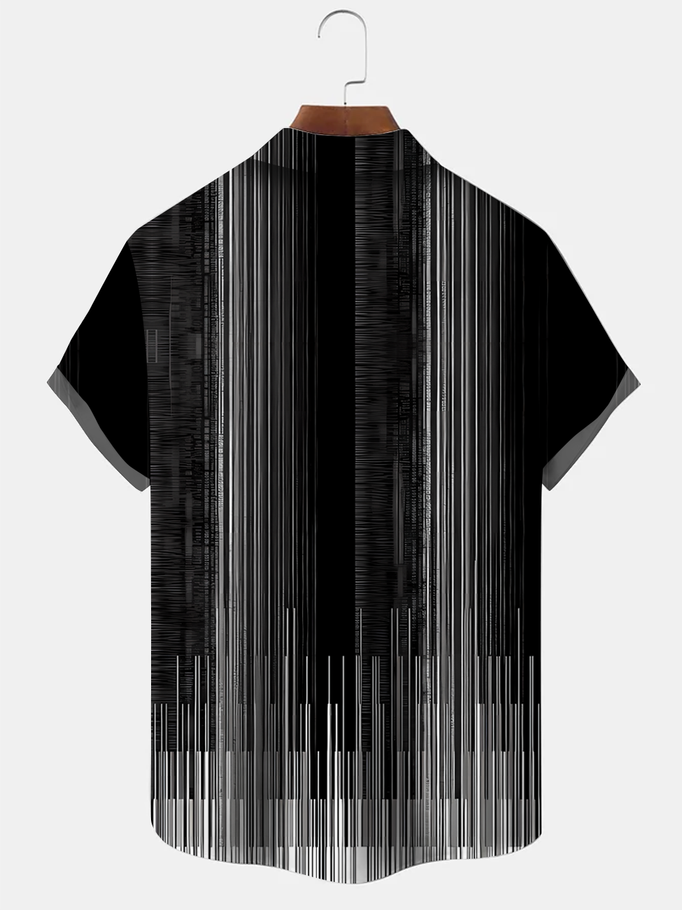 Alohadaddy Geometric Stripe Button Pocket Casual Short Sleeve Shirt