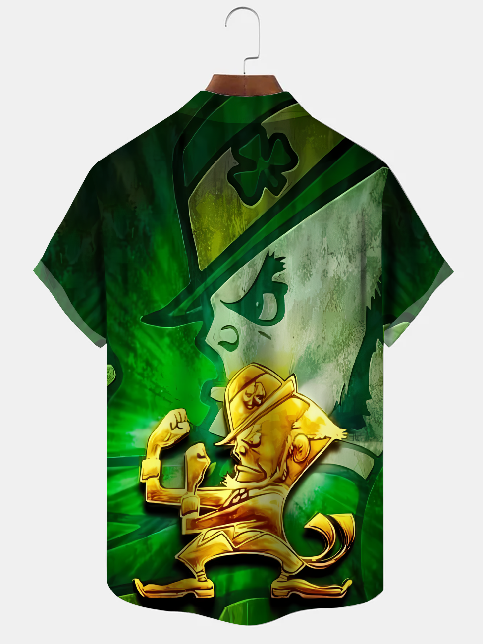 Alohadaddy Four Leaf Clover Carnival Button Pocket Casual Short Sleeve Shirt