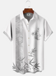 Alohadaddy Plant Bamboo Button Pocket Casual Short Sleeve Shirt