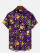 Alohadaddy Mask Carnival Button Pocket Casual Short Sleeve Shirt