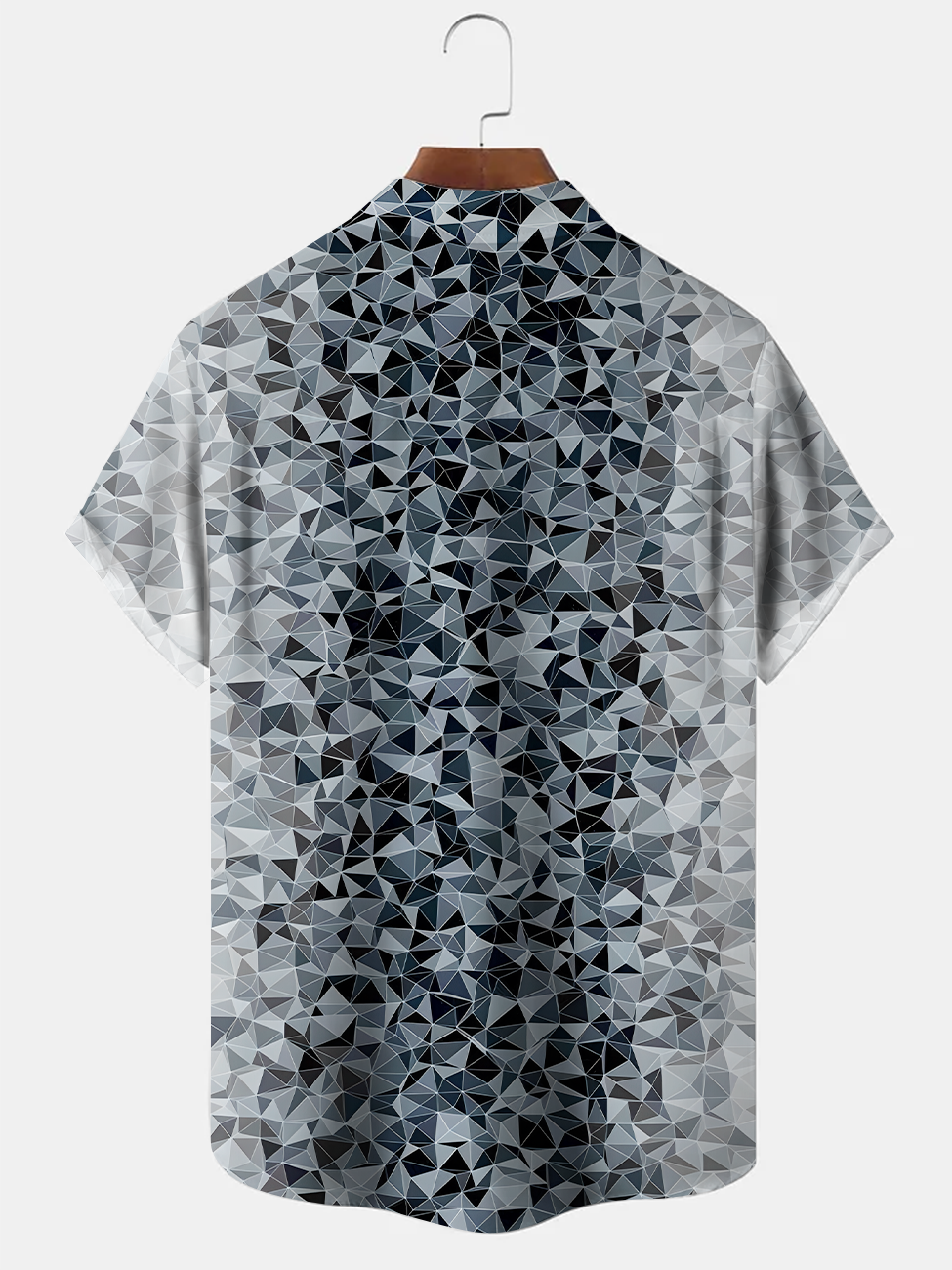 Alohadaddy Geometric Gradient Button Pocket Casual Short Sleeve Shirt
