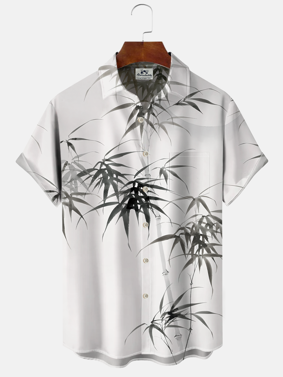 Alohadaddy Plant Bamboo Button Pocket Casual Short Sleeve Shirt
