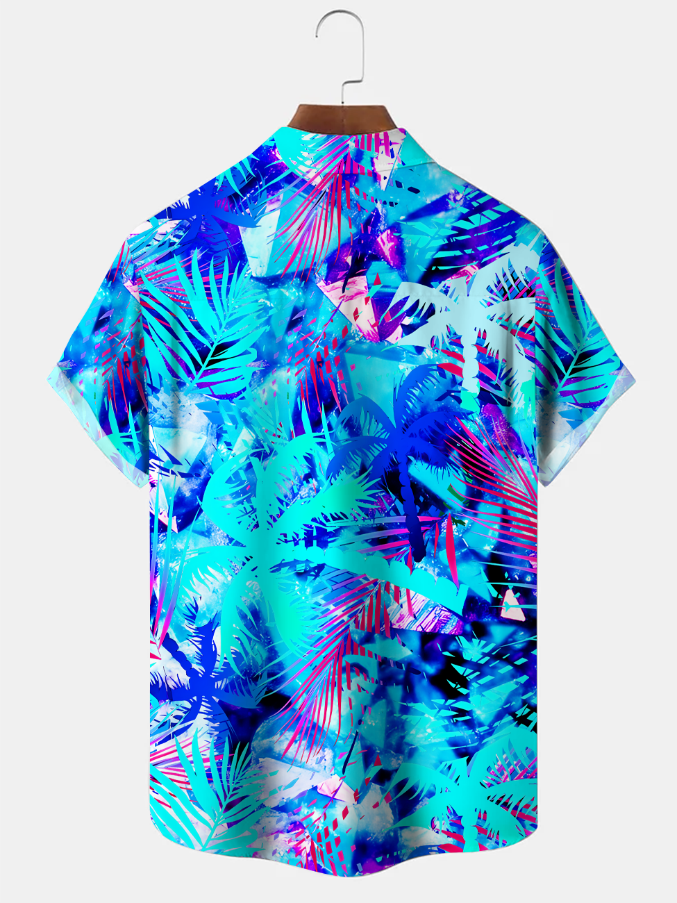Alohadaddy Coconut Tree Plant Button Pocket Casual Short Sleeve Shirt