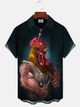 Alohadaddy Art Rooster Rock Button Pocket Casual Short Sleeve Shirt