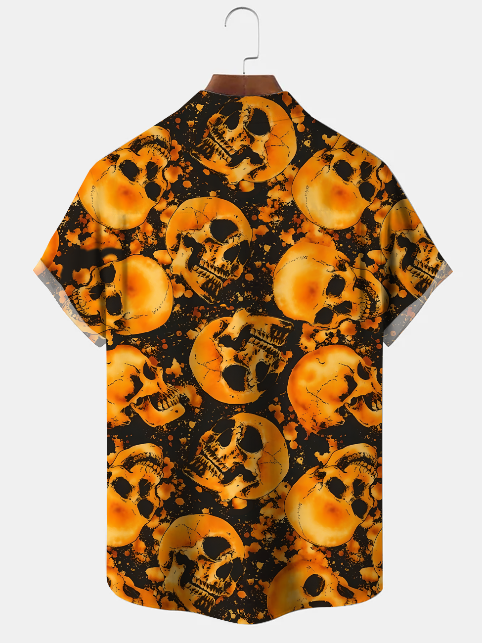 Alohadaddy Skull Button Pocket Casual Short Sleeve Shirt