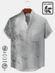 Alohadaddy Bamboo Stand Collar Button Pocket Casual Short Sleeve Shirt