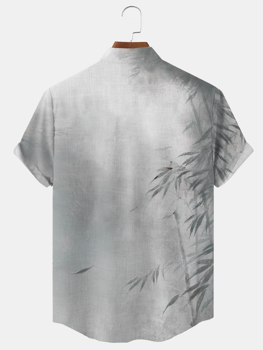 Alohadaddy Bamboo Stand Collar Button Pocket Casual Short Sleeve Shirt