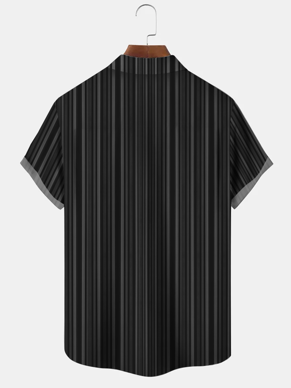 Alohadaddy Geometric Lines Buttons Pockets Casual 50S Bowling Commuter Short Sleeve Shirt