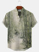 Alohadaddy Ethnic Geometric Pattern Button Pocket Casual Short Sleeve Shirt