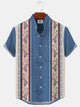 Alohadaddy Plant Flower Button Pocket Casual Short Sleeve Shirt
