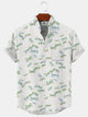 Alohadaddy Plant Flower Leaf Button Pocket Casual Short Sleeve Shirt