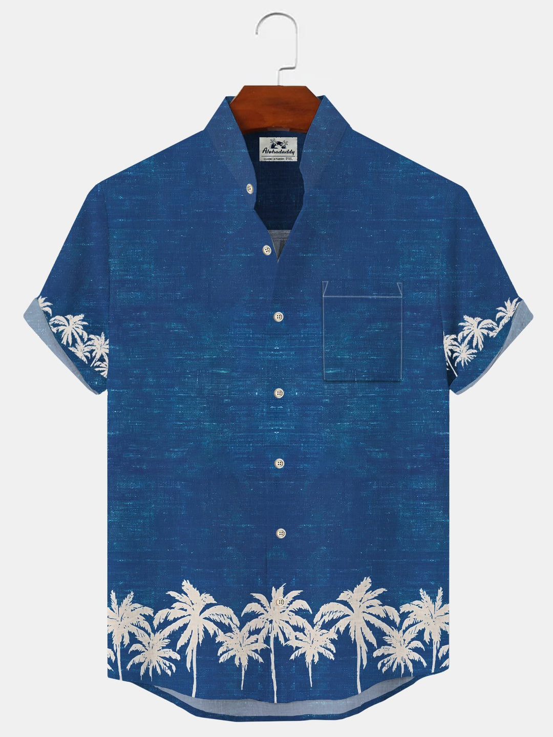 Alohadaddy Coconut Tree Button Pocket Casual Short Sleeve Shirt