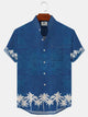 Alohadaddy Coconut Tree Button Pocket Casual Short Sleeve Shirt