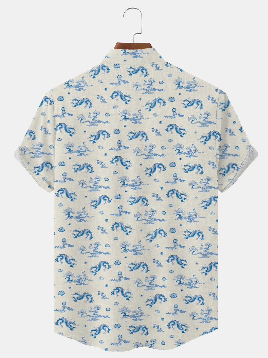 Alohadaddy Dragon Button Pocket Casual Short Sleeve Shirt