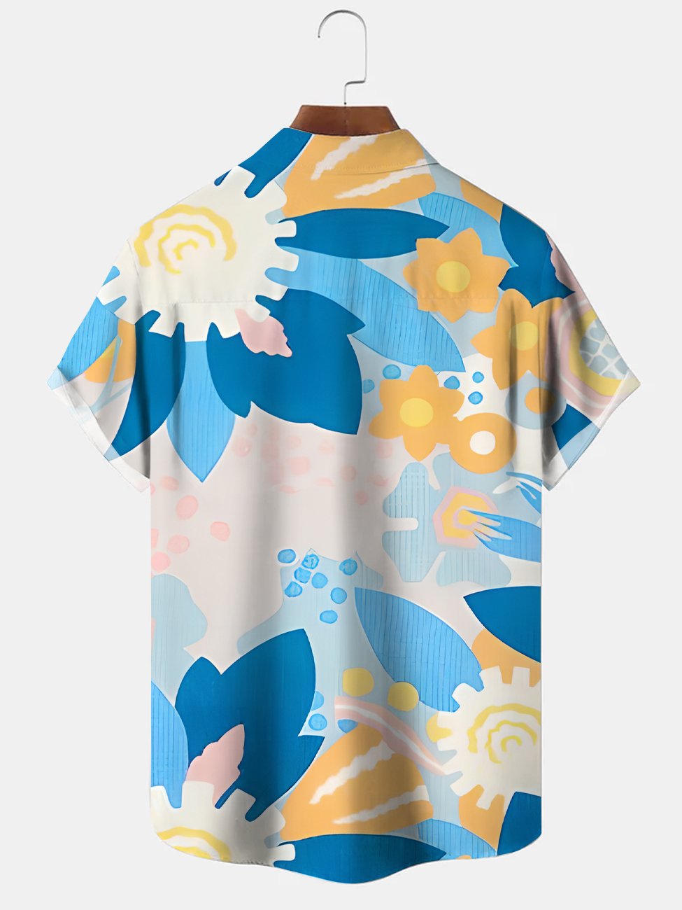Alohadaddy Plant Leaf Flower Button Pocket Casual Short Sleeve Shirt