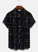 Alohadaddy Geometric Lines Button Pocket Casual Short Sleeve Shirt