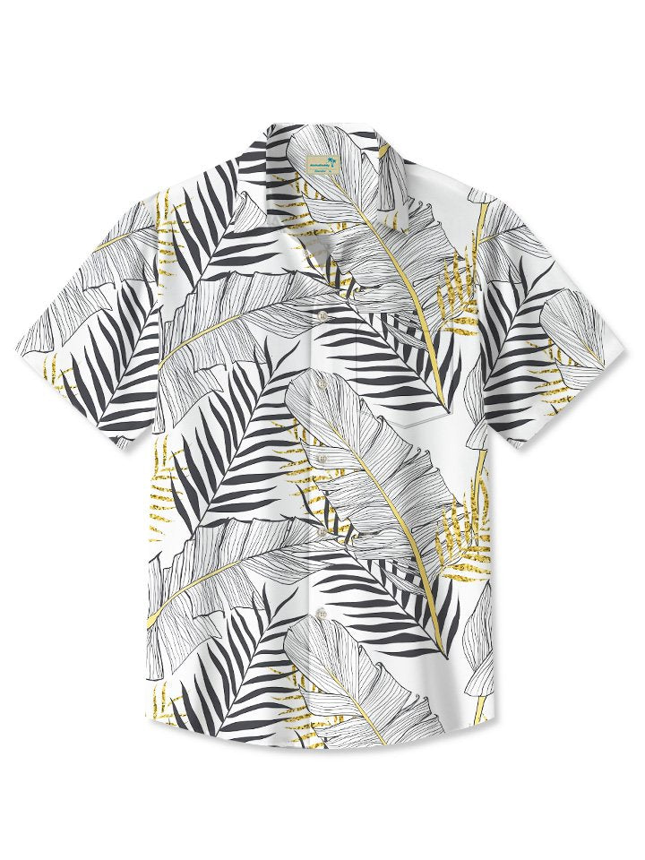 Alohadaddy Summer Plant Leaves Beach Casual Vacation Shirt