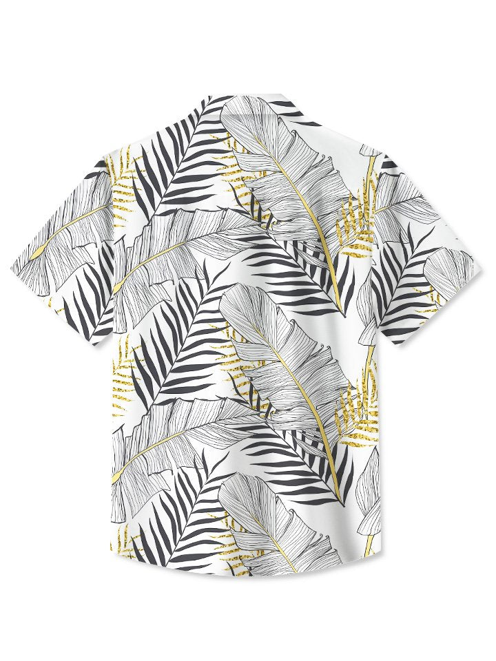 Alohadaddy Summer Plant Leaves Beach Casual Vacation Shirt