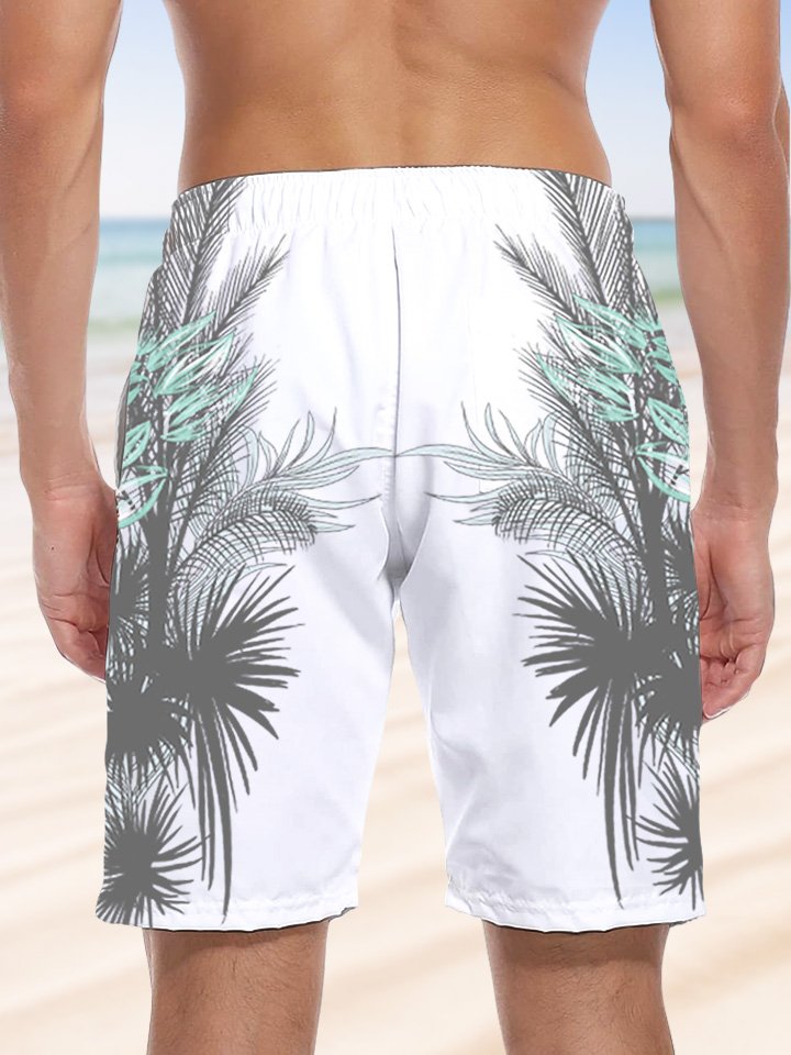 Alohadaddy Summer Tropical Plants Beach Vacation Casual Shorts