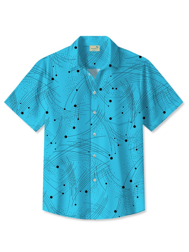 Chemise de vacances décontractée à imprimé ondulé Summer Lines d&