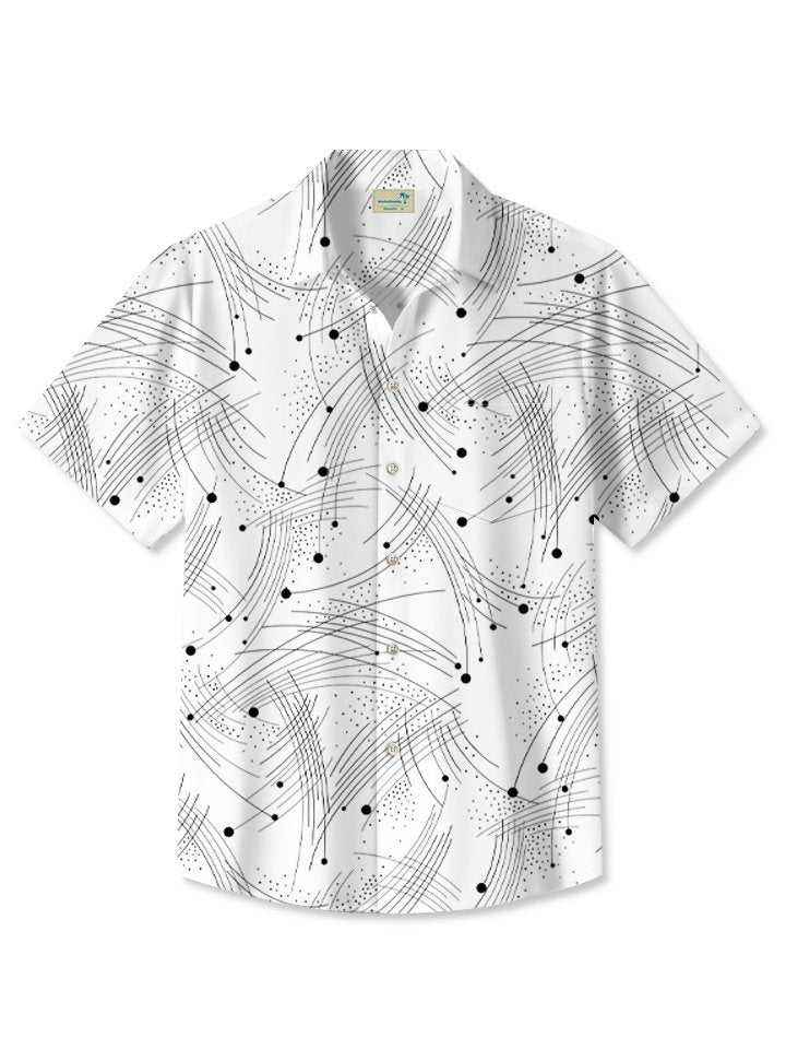 Chemise de vacances décontractée à imprimé ondulé Summer Lines d&